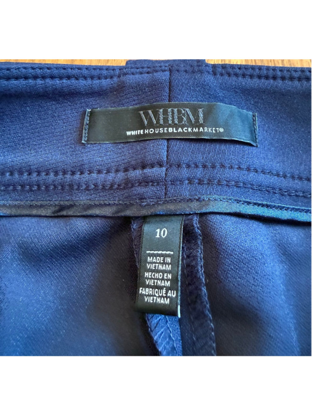 WHBM Navy Blue Jolie Button Straight Leg Comfort Stretch Pant 10 - Picture 8 of 15